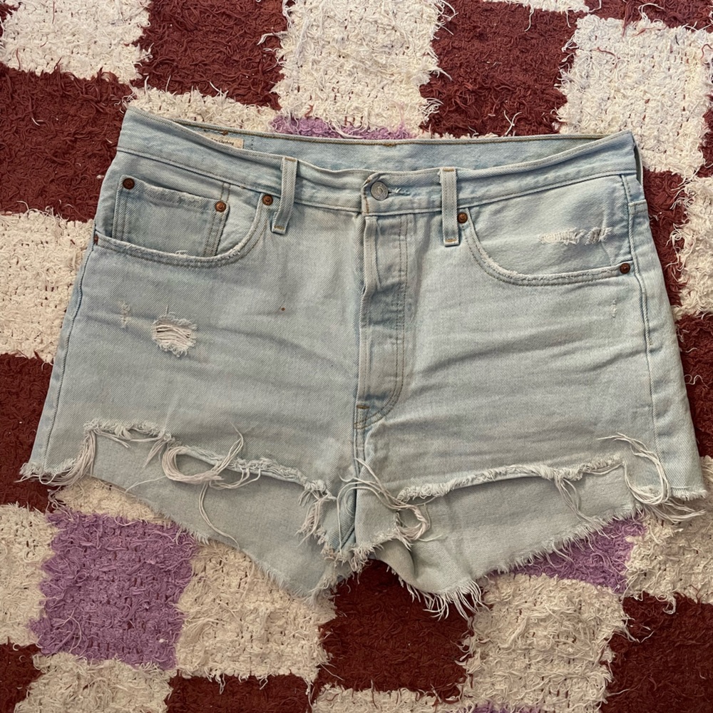 Levi's Light Blue 501 Denim shorts